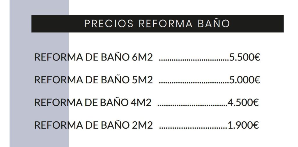 Precios reforma baño